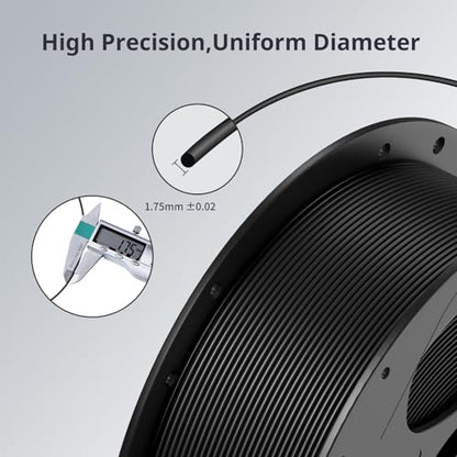 ANYCUBIC 3D Printer Filament PLA Bundle, PLA Filament 1.75mm Dimensional Accuracy +/- 0.02mm, 1KG Reusable Spool, 3KG Black