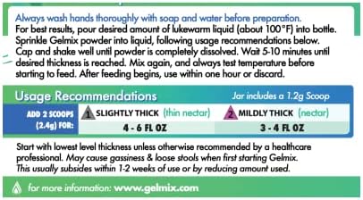 Gelmix Infant Thickener for Breast Milk & Formula, 4.4 oz Jar