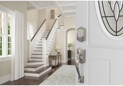 Schlage Encode Smart WiFi Deadbolt Lock for Front Door - Keyless Entry with App or Touchscreen - Works with Alexa, Hey Google, & Airbnb - Create Codes for Guests - Satin Nickel Silver