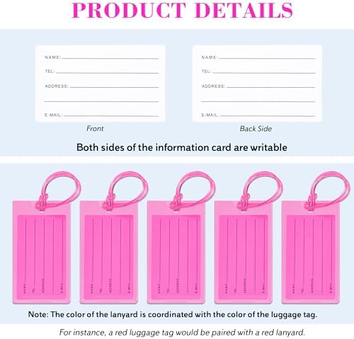 50 Pack Luggage Tags for Suitcases, Airplane Travel Essentials for Flying, International Travel Must Haves, and Luggage Accessories by Sodsay