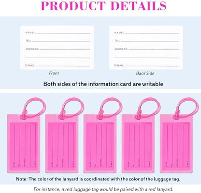 50 Pack Luggage Tags for Suitcases, Airplane Travel Essentials for Flying, International Travel Must Haves, and Luggage Accessories by Sodsay