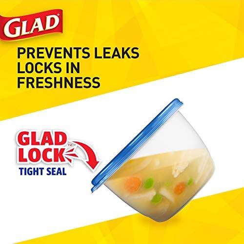 Glad GladWare Deep Dish Food Storage Containers, Large Rectangle - Meal Container Holds up to 64 Ounces of Food - Lock Tight Seal, 3 Count - 6 Pack