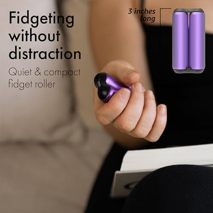 ONO Roller - Handheld Fidget Toy for Adults | Help Relieve Stress, Anxiety, Tension | Promotes Focus, Clarity | Compact, Portable Design (Junior Size/Aluminum, Purple)