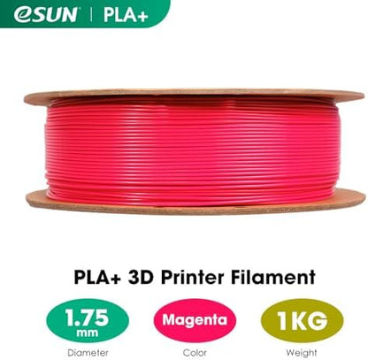 eSUN PLA+ Filament 1.75mm, 3D Printer Filament PLA Plus, Dimensional Accuracy +/- 0.03mm, 1KG Spool (2.2 LBS) 3D Printing Filament for 3D Printers, Magenta