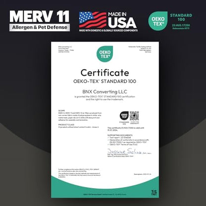 BNX TruFilter 16x25x1 Air Filter MERV 11 (6-Pack) - MADE IN USA - Allergen Defense Electrostatic Pleated Air Conditioner HVAC AC Furnace Filters for Allergies, Dust, Pet, Smoke, Allergy MPR 1200 FPR 7