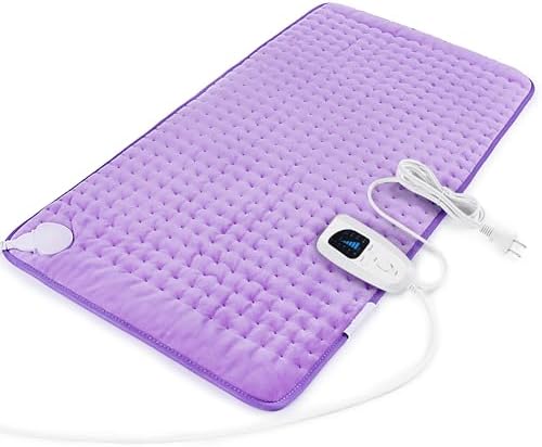 Heating Pad-Electric Heating Pads for Back,Neck,Abdomen,Moist Heated Pad for Shoulder,Knee,Hot Pad for Pain Relieve,Dry&Moist Heat & Auto Shut Off(Light Purple, 33''×17'')