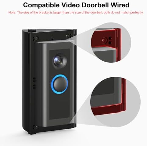 RIOVO Adjustable 30 to 55 Degree Doorbell Angle Mount Compatible with Ring/Blink Video Doorbell/Battery Doorbell, Replacement Angle Adjustment Adapter Mounting Bracket Wedge Kit