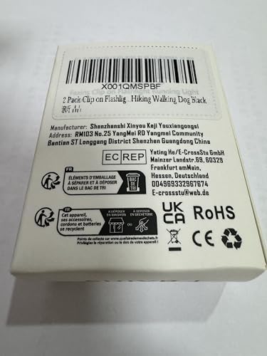 2 Pack Clip on Flashlights, Running Light for Runners Rechargeable Safety Lights for Walking at Night Hands Free Flashlight Portable LED Work Light Warning Flashing Camping Hiking Walking Dog Black