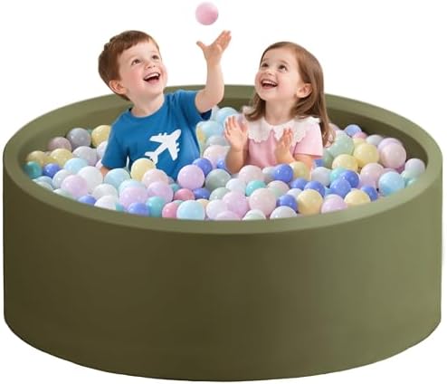 Ball Pit for Toddlers 47.24''x15.75'' Baby Ball Pit Soft Foam Ball Pits Round Lagre Kids Ball Pits Indoor Kids Play Ball Pool Ideal Gift for Children (Sagegreen, NO Balls)