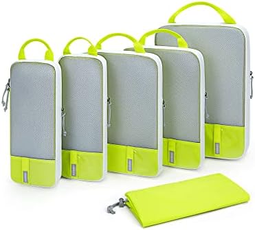 BAGSMART 6 Set Compression Packing Cubes - Lightweight Travel Essentials, Durable Luggage Organizer