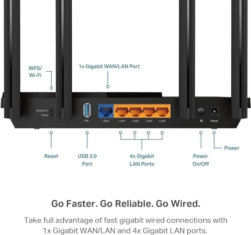 TP-Link Dual-Band AX3000 Wi-Fi 6 Router Archer AX55 | Wireless Gigabit Internet Router for Home | EasyMesh Compatible | VPN Clients & Server | HomeShield, OFDMA, MU-MIMO | USB 3.0 | Secure by Design