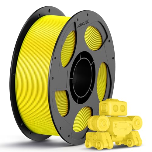 ANYCUBIC PLA 3D Printer Filament, 3D Printing PLA Filament 1.75mm Dimensional Accuracy +/- 0.02mm, 1KG Reusable Spool (2.2 lbs), Yellow