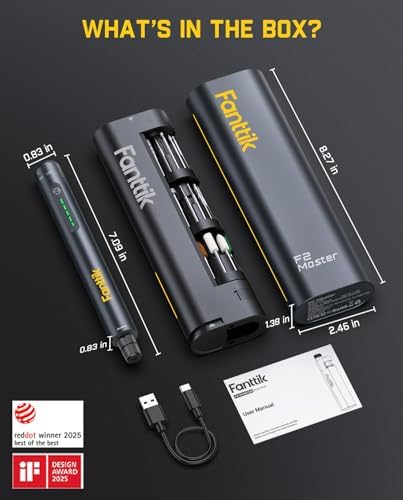 Fanttik F2 Master Mini Cordless Rotary Tool Kit, NeoPulse Motor, 5 Variable Speed, 25000 RPM, Revostor Hub, 35 Accessories, for 3D Printer Sanding, Polishing, Drilling, Carving, DIY Crafts