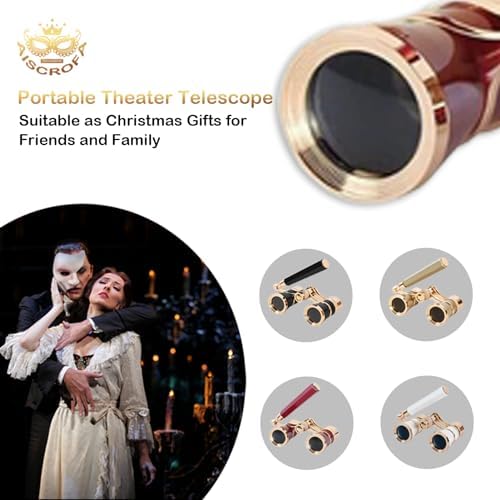 Opera Glasses,3X25 Theater Binoculars with Foldable and Extendable Handle,Mini Binocular Compact Lightweight,Portable Theater Glasses for Adults Kids Women in Musical Concert