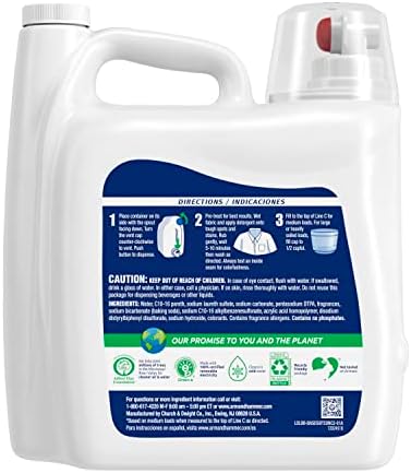 Arm & Hammer Sensitive Skin Free & Clear, 140 Loads Liquid Laundry Detergent, 140 Fl oz (Pack of 2)