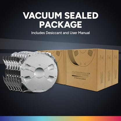 OVERTURE 6KG Bundle PETG 3D Printer Filament 1.75mm, Neatly Wound Durable PETG 6 Pack 1kg(2.2lbs), Strong Toughness Filament, Dimensional Accuracy +/- 0.02mm, Fit Most FDM Printers (6 Color (6-Pack))