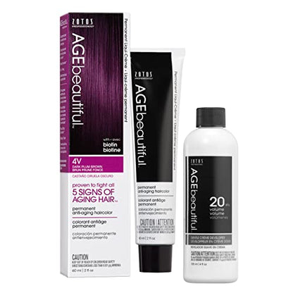 AGE beautiful Permanent Hair Color Dye Liqui Creme | 100% Gray Coverage | Anti-Aging Haircolor | Biotin for Thicker, Fuller Hair | Professional Salon Coloring