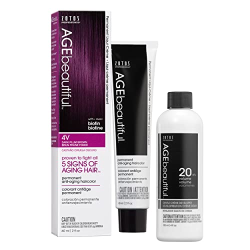 AGE beautiful Permanent Hair Color Dye Liqui Creme | 100% Gray Coverage | Anti-Aging Haircolor | Biotin for Thicker, Fuller Hair | Professional Salon Coloring