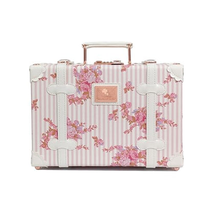 Unitravel Baby Keepsake Case, 13" Handmade Memory Storage Box, Newborn Keepsake Box, Vintage Suitcase for Baby Shower, Baptism, Naming Ceremony or Birthday (floral)