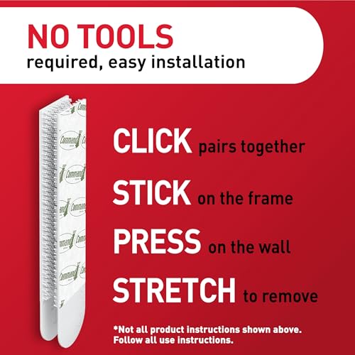 Command 20 Lb XL Heavyweight Picture Hanging Strips, Damage Free Hanging Picture Hangers, Heavy Duty Wall Hanging Strips for Living Spaces, 20 Black Adhesive Strip Pairs, PH217BLK-10NA