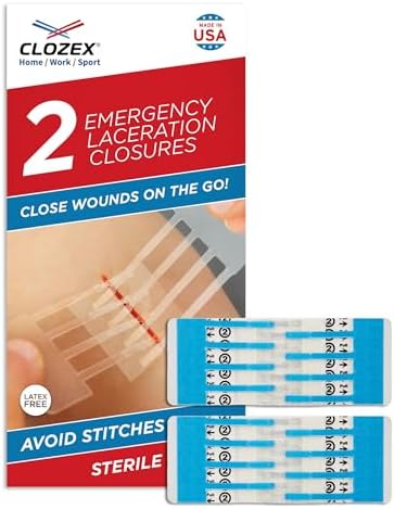 Clozex Emergency Laceration Closure Only- Close Wounds Without Stitches with This Surgical-Grade Skin Device. Available in 3 Variations for Wounds up to 1.0” or 3.5”. Life Happens, Be Ready!