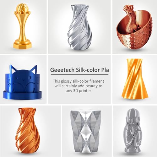 Geeetech Metal Shine Filament 1.75mm for 3D Printer, Silk PLA 1kg (2.2lbs) Spool, Metallic Royal Blue 3D Printing Filament, Dimensional Accuracy +/- 0.02 mm