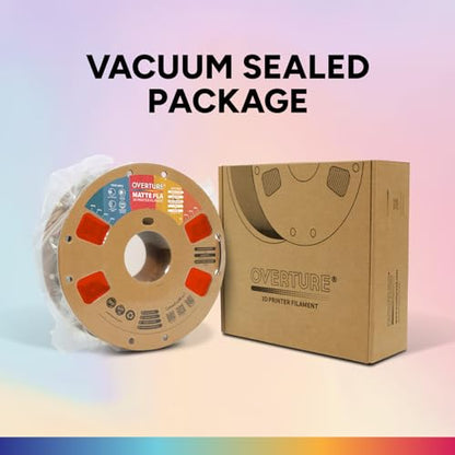 OVERTURE Dual Color Matte PLA 3D Printer Filament 1.75mm, Matte PLA 1kg Cardboard Spool (2.2lbs), Dimensional Accuracy +/- 0.02 mm (Matte Blue-Red)