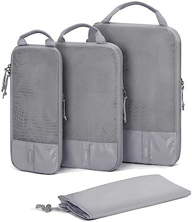 BAGSMART 6 Set Compression Packing Cubes - Lightweight Travel Essentials, Durable Luggage Organizer