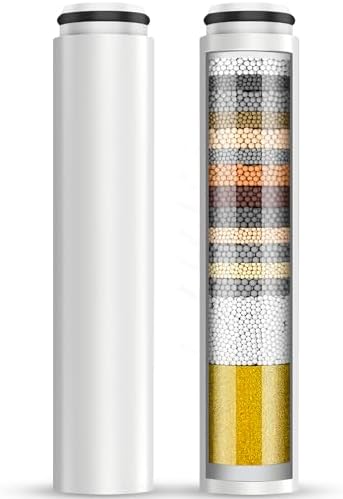 Cobbe 2 Pack Replacement Filters for Handheld Shower Head - Water Softener Filters Beads for Hard Water - Remove Chlorine - Reduces Dry Itchy Skin