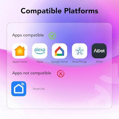 OREiN Matter Smart Light Bulb, Smart Light Bulbs Work with Apple Home, Alexa, Google Home, SmartThings, A19 Color Changing Light Bulbs 2.4Ghz WiFi, 800 Lumens Equivalent 60W 4Pack