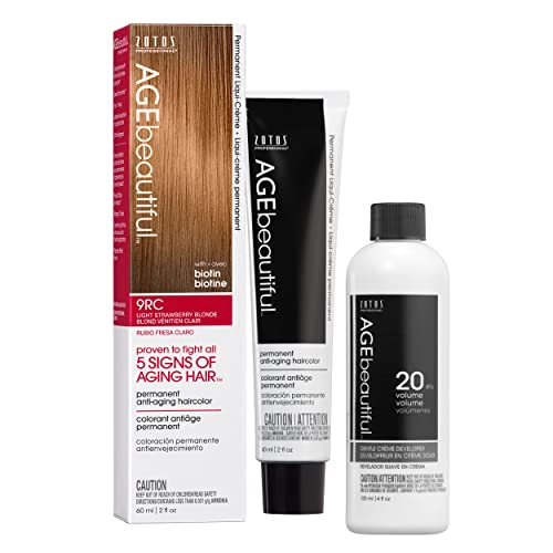 AGE beautiful Permanent Hair Color Dye Liqui Creme | 100% Gray Coverage | Anti-Aging Haircolor | Biotin for Thicker, Fuller Hair | Professional Salon Coloring