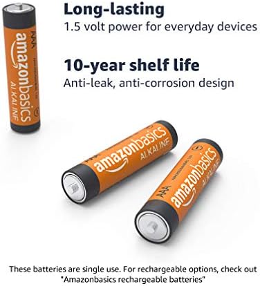 Amazon Basics 100 Pack AAA High-Performance Alkaline Batteries, 10-Year Shelf Life, Easy to Open Value Pack & 48 Pack AA High-Performance Alkaline Batteries, 10-Year Shelf Life