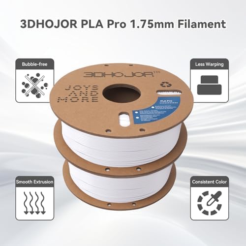 PLA Pro PLA+ Filament 1.75mm 3D Printer Filament Bundle 1kg*2 (4.4lbs) Dimensional Accuracy +/- 0.03 mm-2 Pack Cold White