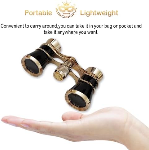 Opera Glasses,3X25 Theater Binoculars with Foldable and Extendable Handle,Mini Binocular Compact Lightweight,Portable Theater Glasses for Adults Kids Women in Musical Concert