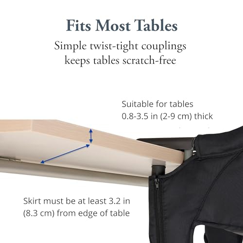 Inglesina Fast Table Chair - Black + Fast Dining Tray - Portable Baby High Chair - for Babies & Toddlers up to 37 lbs - Fits Tables 0.8'' to 3.5'' Thick - Compact & Easy to Use - Travel Bag Included