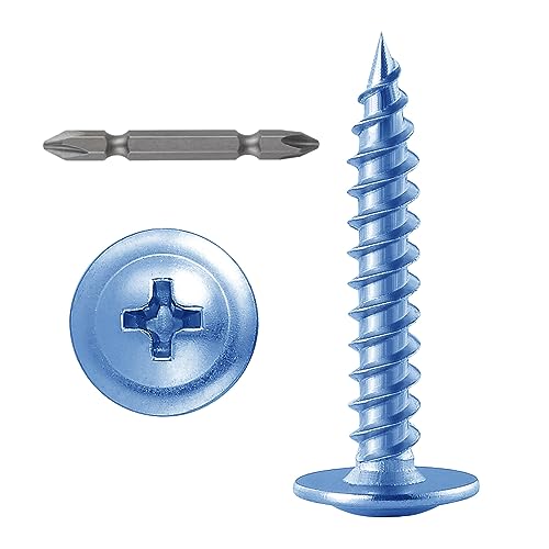 (150 pcs) Wensilon #10×1-1/2" Phillips Truss Head Wood Screws Galvanized Iron Quick Metal Self