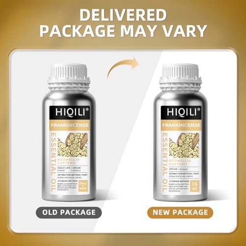 HIQILI 16 Fl Oz Frankincense Essential Oil, for Massage Skin Care, Diffuser, Aromatherapy, 100% Pure Undiluted