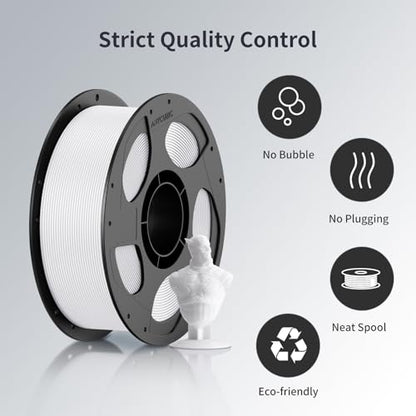 ANYCUBIC 3D Printer Filament PLA Bundle, PLA Filament 1.75mm Dimensional Accuracy +/- 0.02mm, 1KG Reusable Spool, 2KG White