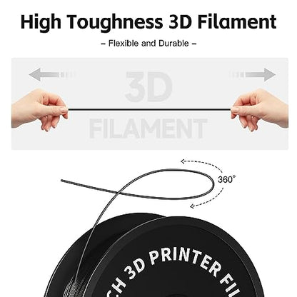 Geeetech 3D Printer Filament, PLA Filament 1.75mm Bundle 2kg for 3D Printer, Dimensional Accuracy +/- 0.02 mm (Black 2-Pack)