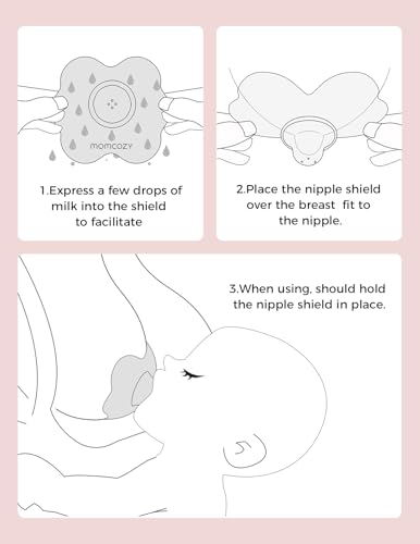 Momcozy Nipple Shield, Floral Contact Nipple Shield for Breastfeeding Moms with Flat or Inverted Nipples, Made Without BPA/BPS, 20mm, 2 Pairs