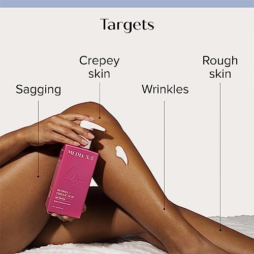 Medix 5.5 Retinol Body Cream + Vitamin C Lotion Anti Aging Moisturizer Skincare Set, Retinol Lotion Targets Wrinkles, Sagging Skin, Crepey Skin, Vitamin C Cream Brightens & Hydrates Dry Skin, Bundle