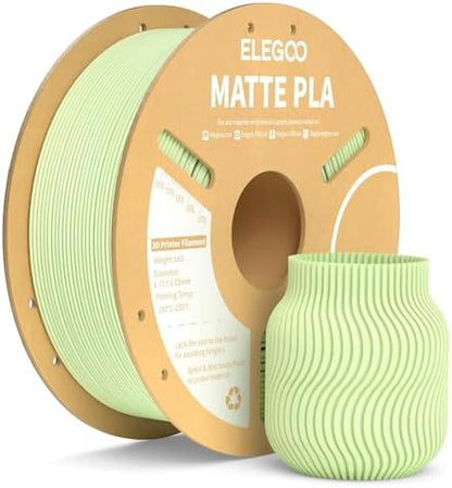 ELEGOO Matte PLA Filament Mint Green 1KG, 1.75mm 3D Printer Filament Dimensional Accuracy +/- 0.02mm, 1kg Carboard Spool (2.2lbs) Fits for Most FDM 3D Printers