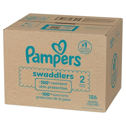 Pampers Baby Diapers - Swaddlers - Size 2, 186 Count, Ultra Absorbent Disposable Infant Diaper