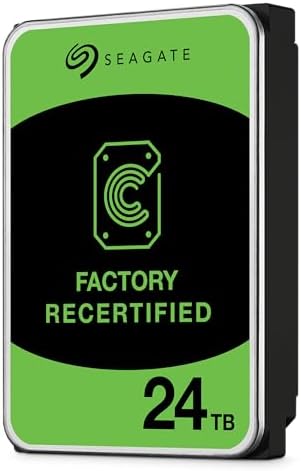 Seagate Exos ST24000NM000C 24TB 7.2K RPM SATA 6Gb/s 512e 3.5in Enterprise Hard Drive (Renewed)