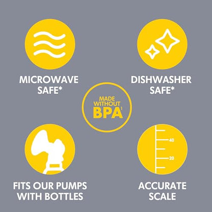 Medela Breast Milk Collection and Storage Bottles, 6 Pack, 5 Ounce Breastmilk Container, Compatible with Medela Breast Pumps and Made Without BPA (Pack of 3)