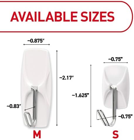 Command Small Wire Toggle Hooks, Damage Free Hanging Wall Hooks with Adhesive Strips, No Tools Wall Hooks for Hanging Organizational Items in Living Spaces, 28 White Hooks and 32 Command Strips