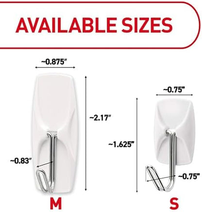 Command Small Wire Toggle Hooks, Damage Free Hanging Wall Hooks with Adhesive Strips, No Tools Wall Hooks for Hanging Organizational Items in Living Spaces, 28 White Hooks and 32 Command Strips