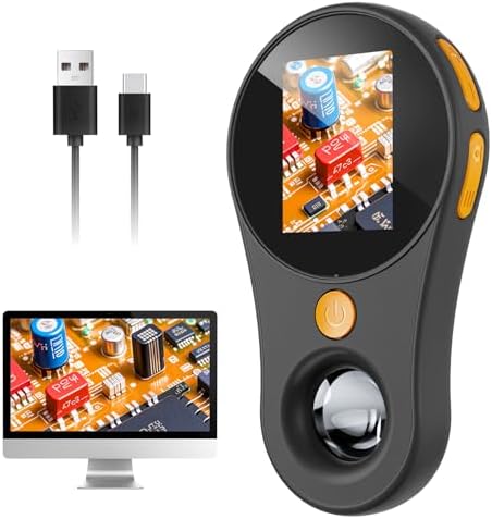 Handheld Digital Microscope for Kids Adults, SKYBASIC 500X Coin Microscopes Magnifying Glass, 2" Screen Portable Pocket Soldering Microscope Camera, Children Science Educational Fun Birthday Gift Toys