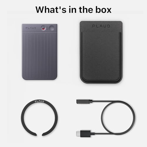 AI Voice Recorder, Note Voice Recorder w/Case, App Control, Transcribe & Summarize with AI Technology, Support 112 Languages, 64GB Memory, Audio Recorder for Lectures, Meetings, Calls, Black