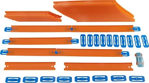 Bundle of Hot Wheels Track Builder Car & Mega Track Pack, 87 Component Parts for 40-ft of Track & 1:64 Scale Toy Car (Amazon Exclusive) + City Track Pack, 10 Component Parts, 1:64 Scale Vehicle